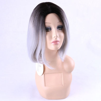 Ombre Bob Wig Heat Resistant Straight Synthetic Wigs for Women