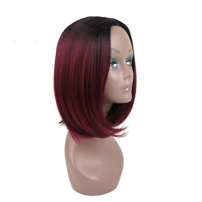 Ombre Bob Wig Heat Resistant Straight Synthetic Wigs for Women