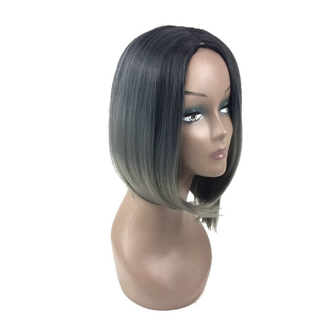 Ombre Bob Wig Heat Resistant Straight Synthetic Wigs for Women