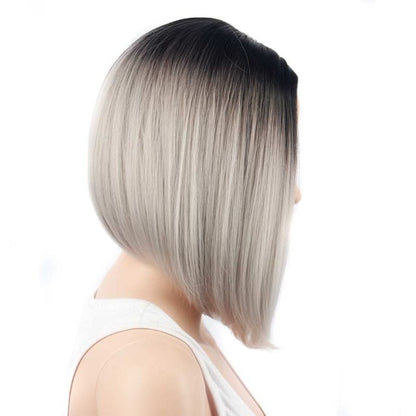 Ombre Bob Wig Heat Resistant Straight Synthetic Wigs for Women