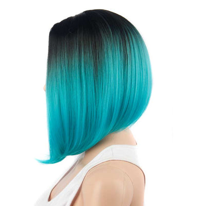 Ombre Bob Wig Heat Resistant Straight Synthetic Wigs for Women