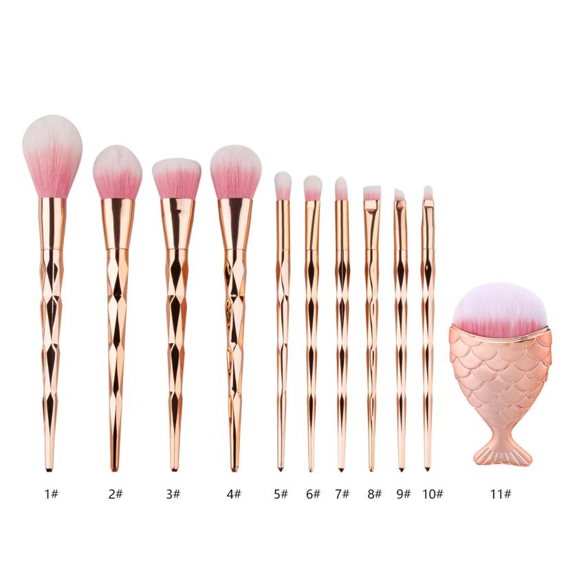 MUQGEW 1pcs Diamond Fish Makeup Brush Set Foundation Blending Power Eyeshadow Contour Concealer Blush Cosmetic Beauty Make Up
