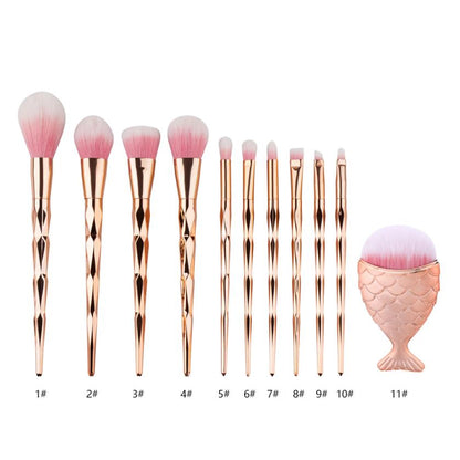 MUQGEW 1pcs Diamond Fish Makeup Brush Set Foundation Blending Power Eyeshadow Contour Concealer Blush Cosmetic Beauty Make Up