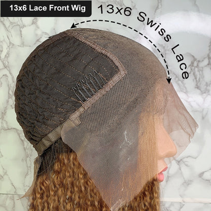 Newa Hair 13x6 Curly Lace Front Human Hair Wigs Pre Plucked Ombre Lace Front Wigs Short Bob Wigs Brazilian Remy Lace Frontal Wig