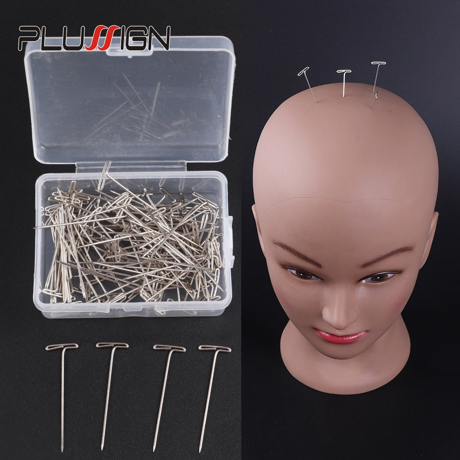Plussign Wig T Pins 1.5 Inch For Holding Wigs Hair Extender Wig Making Blocking Knitting Modelling And Crafts 50Pcs T-Pins