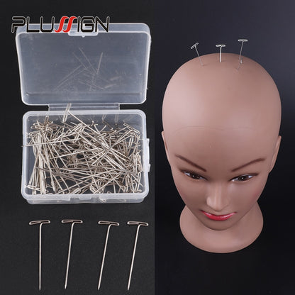 Plussign Wig T Pins 1.5 Inch For Holding Wigs Hair Extender Wig Making Blocking Knitting Modelling And Crafts 50Pcs T-Pins