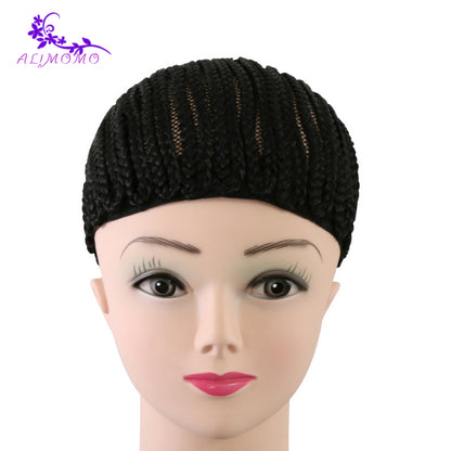 Popular Black Cornrow Wig Caps For Making Wigs With Adjustable Strap Braided Cap 10pcs/pack For Wig Cap Crochet Synthetic Braid
