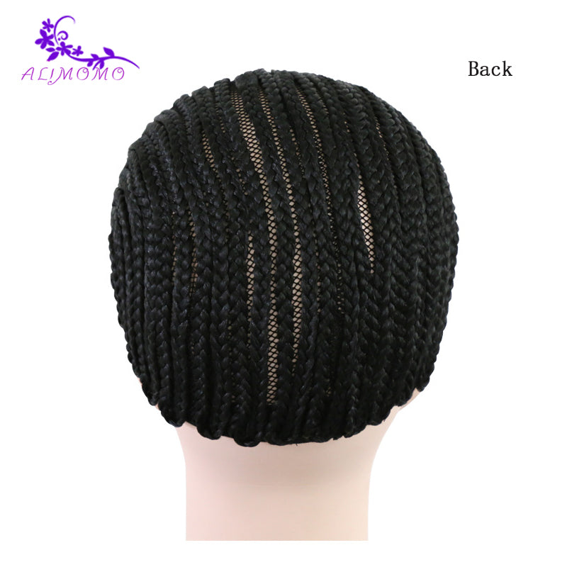 Popular Black Cornrow Wig Caps For Making Wigs With Adjustable Strap Braided Cap 10pcs/pack For Wig Cap Crochet Synthetic Braid