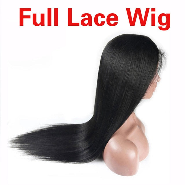 Pre Plucked Glueless Lace Front Human Hair Wigs With Baby Hair 8-24 Brazilian Remy Straight Full Lace Human Hair Wigs For Women