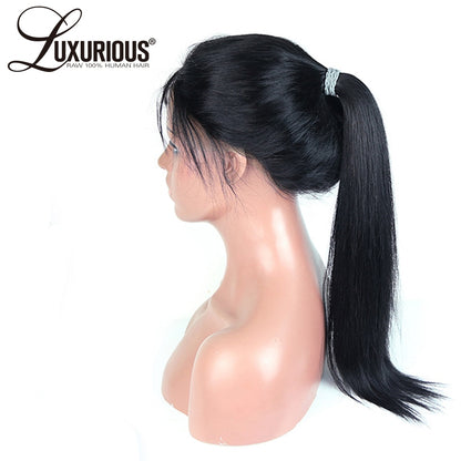 Pre Plucked Glueless Lace Front Human Hair Wigs With Baby Hair 8-24 Brazilian Remy Straight Full Lace Human Hair Wigs For Women