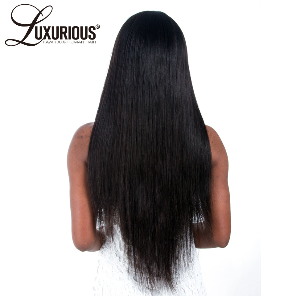 Pre Plucked Glueless Lace Front Human Hair Wigs With Baby Hair 8-24 Brazilian Remy Straight Full Lace Human Hair Wigs For Women