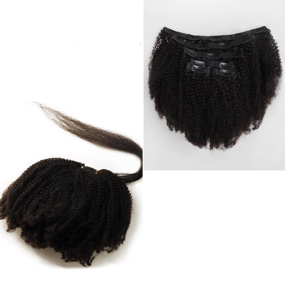 Afro Kinky Curly Clip-In Brazilian Human Hair Extensions