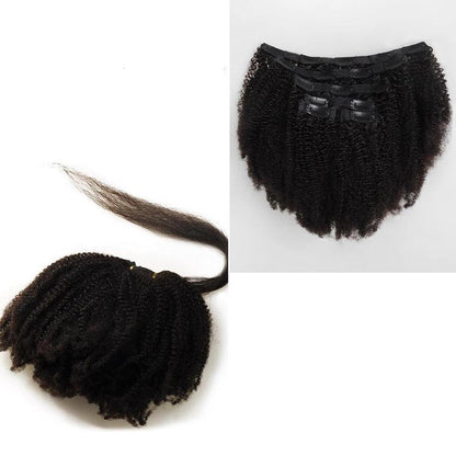 Afro Kinky Curly Clip-In Brazilian Human Hair Extensions