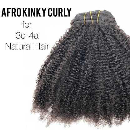 Afro Kinky Curly Clip-In Brazilian Human Hair Extensions