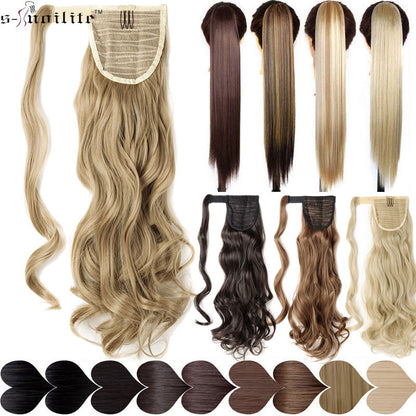 Long Clip In Wrap around Synthetic Ponytail