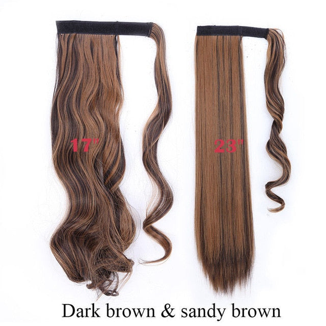 Long Clip In Wrap around Synthetic Ponytail