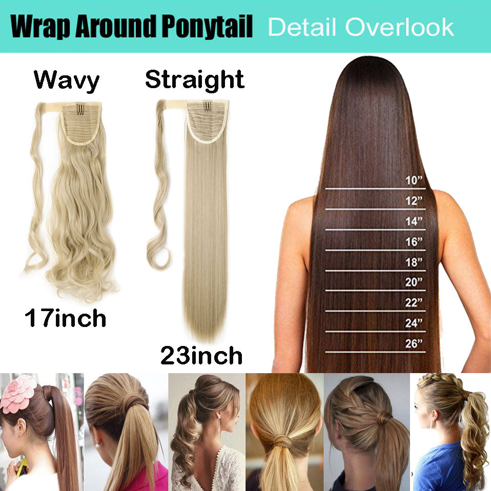 Long Clip In Wrap around Synthetic Ponytail
