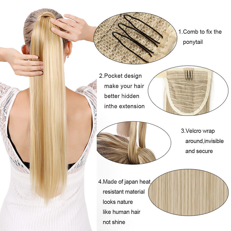 Long Clip In Wrap around Synthetic Ponytail