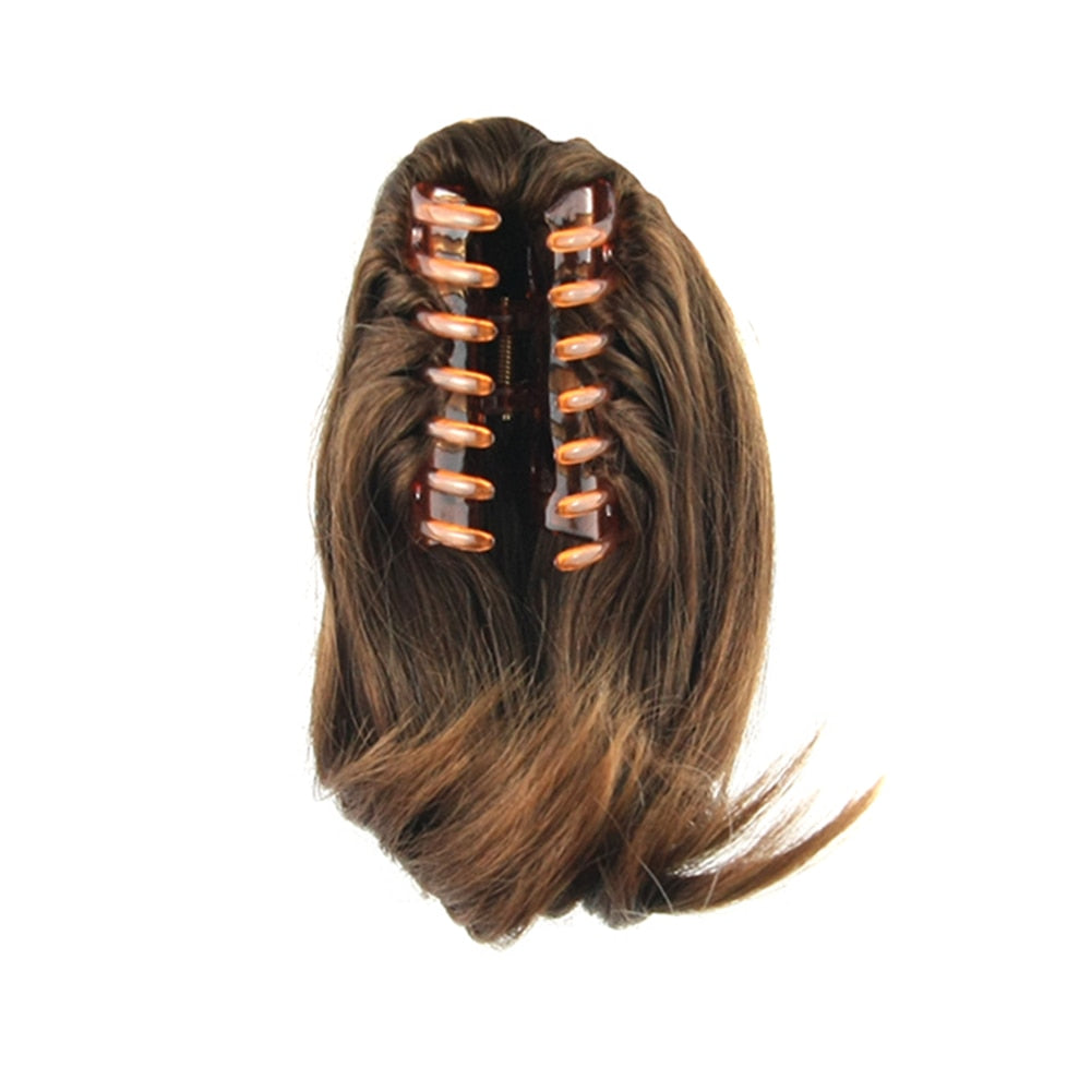 Short Straight Clip Type Ponytail Synthetic Hair Extensions