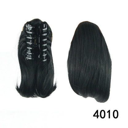 Short Straight Clip Type Ponytail Synthetic Hair Extensions