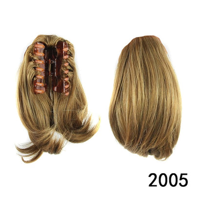 Short Straight Clip Type Ponytail Synthetic Hair Extensions