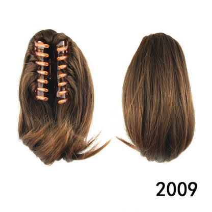 Short Straight Clip Type Ponytail Synthetic Hair Extensions