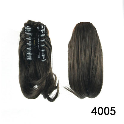 Short Straight Clip Type Ponytail Synthetic Hair Extensions