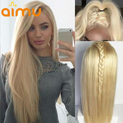 Straight 613 Blonde Full Lace Wig With Baby Hair for Women Black White Pre Plucked Brazilian Virgin Human Hair Wigs 130% Density