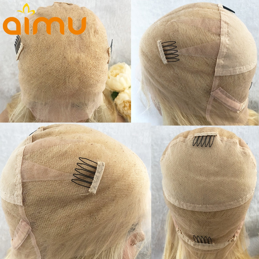 Straight 613 Blonde Full Lace Wig With Baby Hair for Women Black White Pre Plucked Brazilian Virgin Human Hair Wigs 130% Density