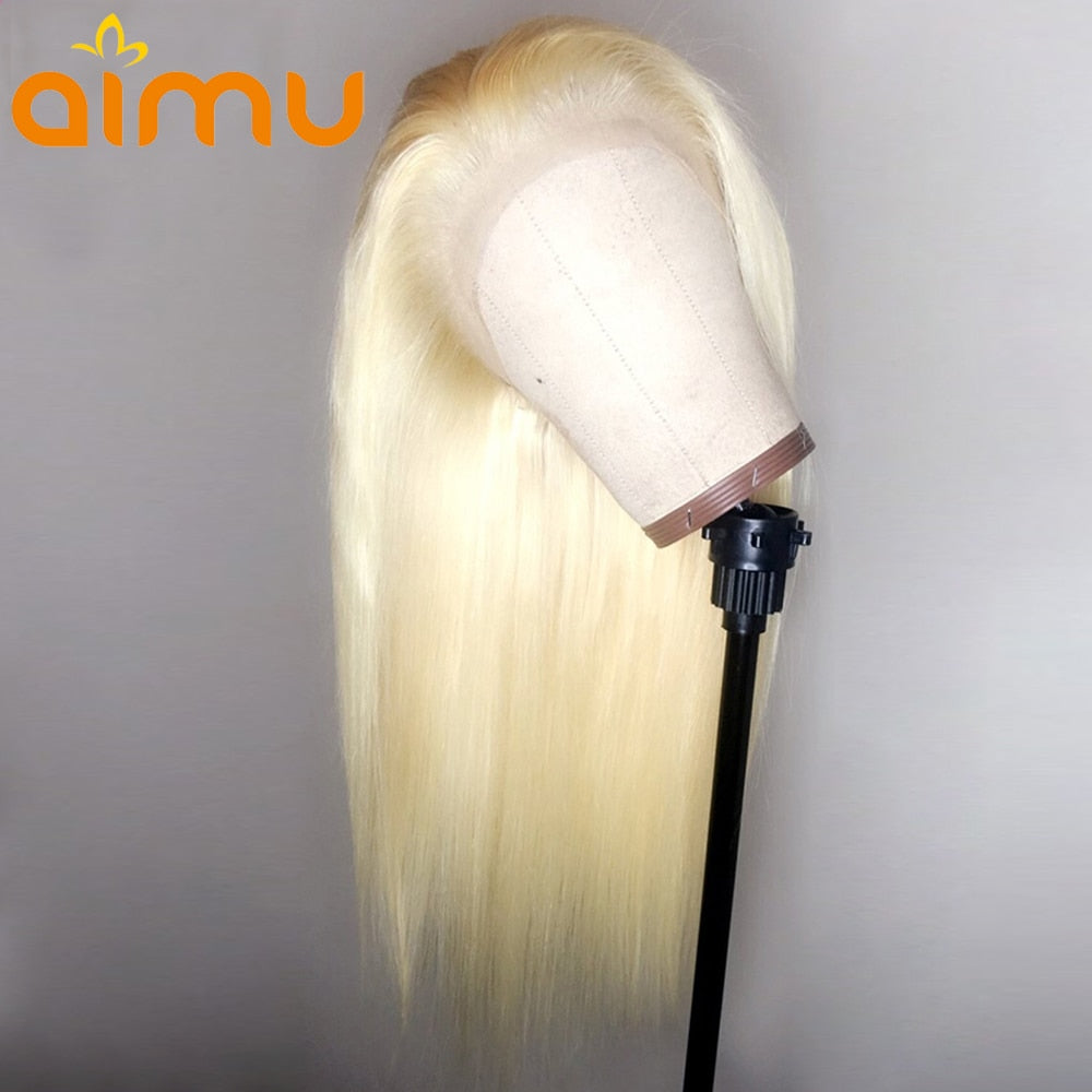 Straight 613 Blonde Full Lace Wig With Baby Hair for Women Black White Pre Plucked Brazilian Virgin Human Hair Wigs 130% Density