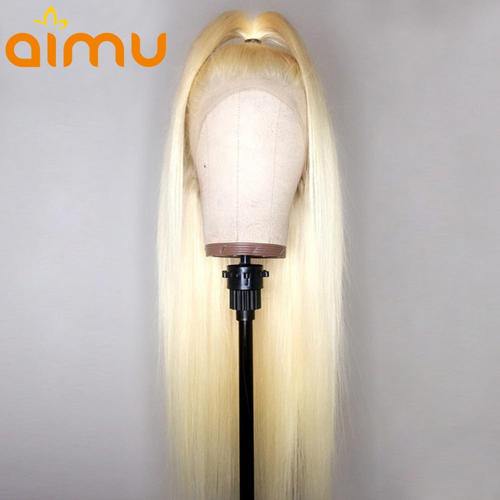 Straight 613 Blonde Full Lace Wig With Baby Hair for Women Black White Pre Plucked Brazilian Virgin Human Hair Wigs 130% Density