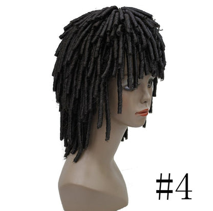 StrongBeauty kanekalon Dreadlock Hair African braids Wig Blonde/Brown Corkscrew Curls Medium length Synthetic wigs