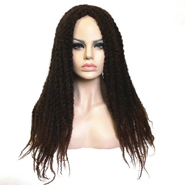 StrongBeauty kanekalon dreadlocks Hair Black/Brown Ombre wigs Twist Hair Synthetic African braids Wig