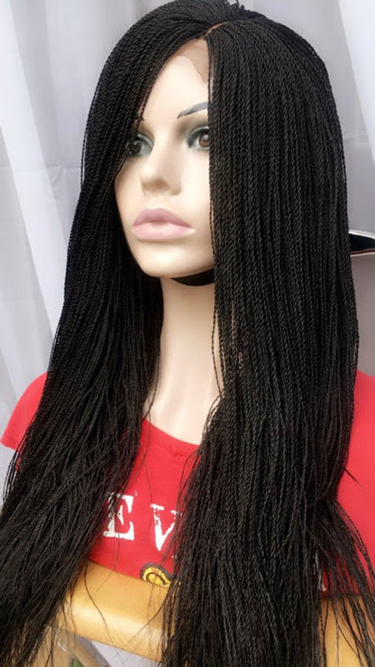 Braided Twists Wig - Human Hair Closure 26"