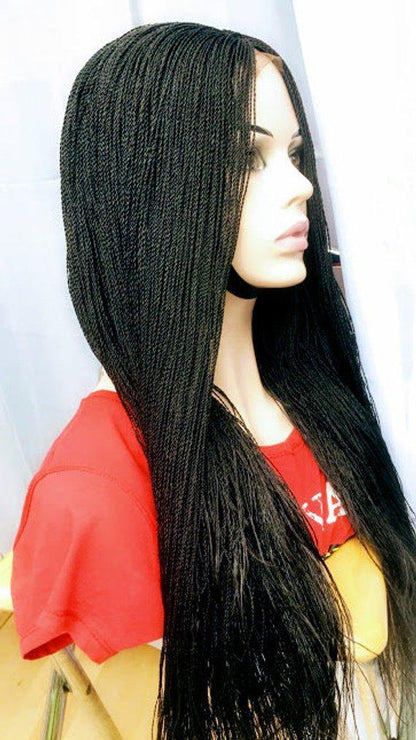 Braided Twists Wig - Human Hair Closure 26"